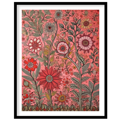 Immerse yourself in a world of vibrant blooms with this exquisite floral artwork. Featuring an for office