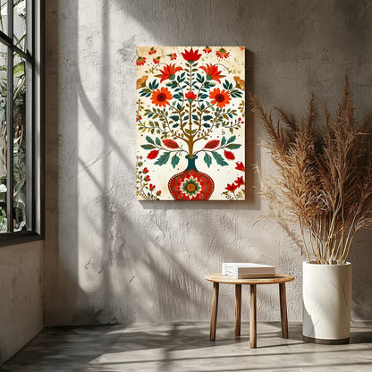 This exquisite artwork captures the beauty of nature with a vibrant array of flowers blossoming for Entrance