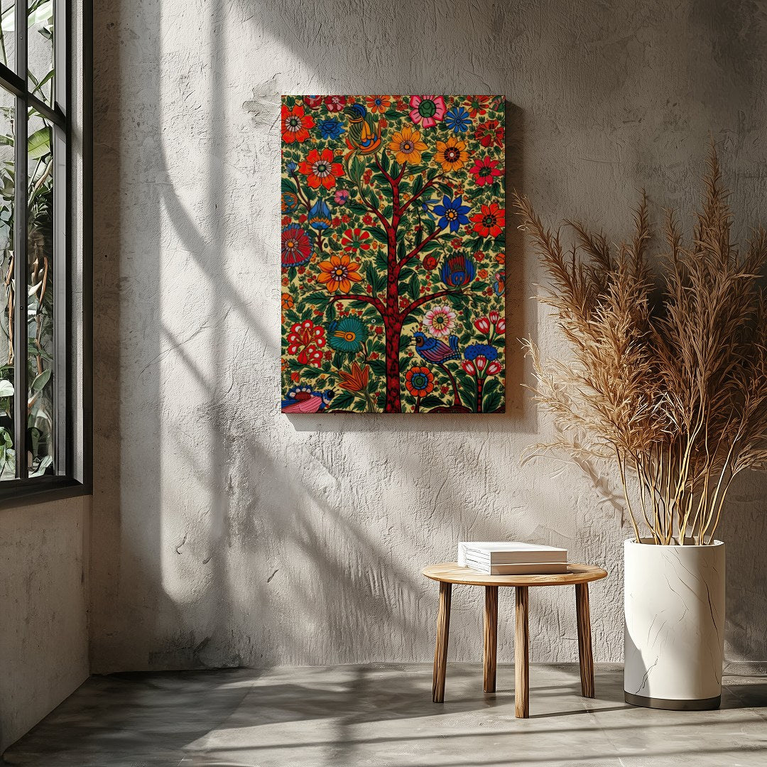 Celebrate nature's vitality with this exquisite floral artwork, featuring a lush tree adorned with for Entrance