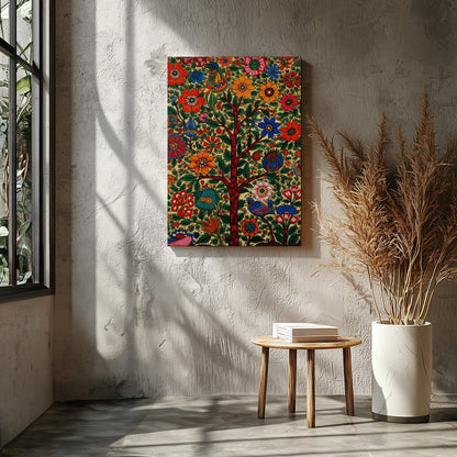 Celebrate nature's vitality with this exquisite floral artwork, featuring a lush tree adorned with for Entrance