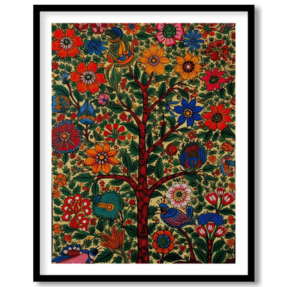 Celebrate nature's vitality with this exquisite floral artwork, featuring a lush tree adorned with for interior