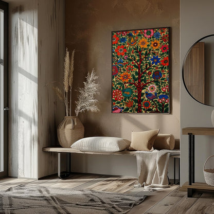Celebrate nature's vitality with this exquisite floral artwork, featuring a lush tree adorned with for studio
