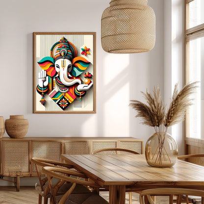 Infuse your space with color and spirituality with this captivating Ganesh abstract artwork. The for Extra Kitchen