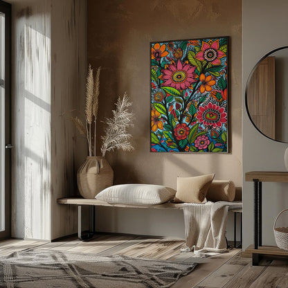Infuse your space with the lively and intricate design of 'Vibrant Garden Blooms.' This stunning for abode