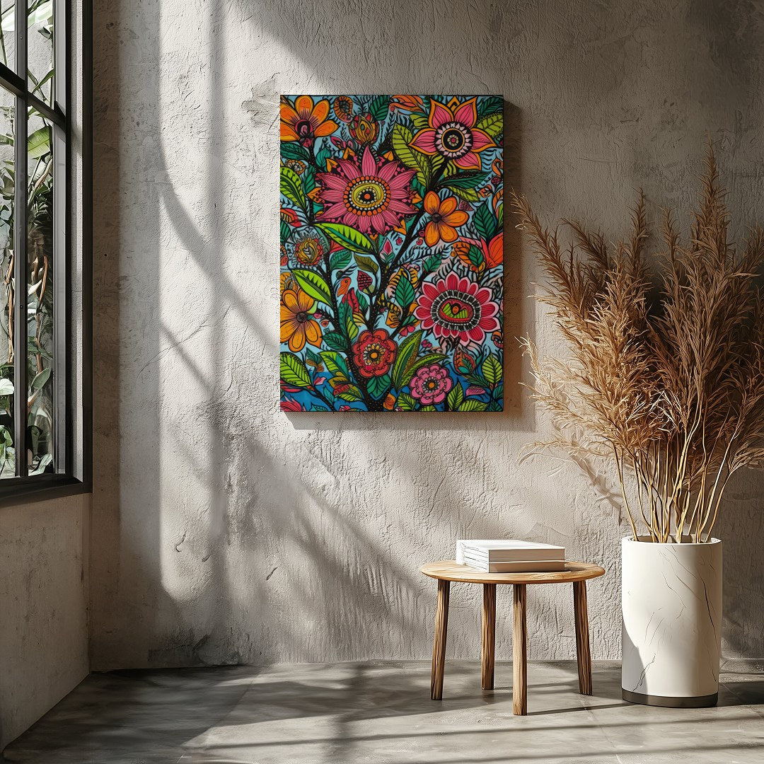 Infuse your space with the lively and intricate design of 'Vibrant Garden Blooms.' This stunning for Entrance