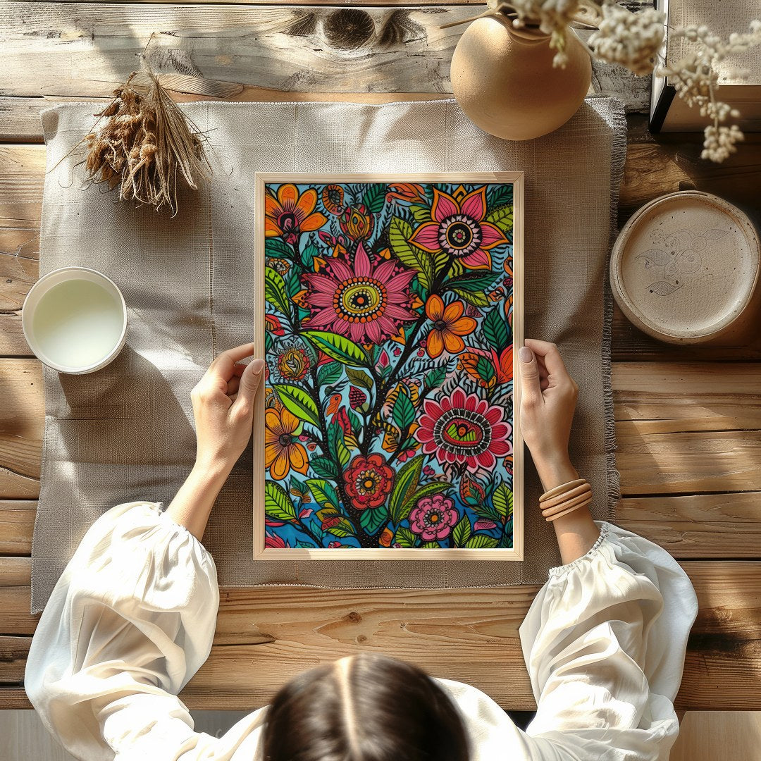 Infuse your space with the lively and intricate design of 'Vibrant Garden Blooms.' This stunning for Kitchen