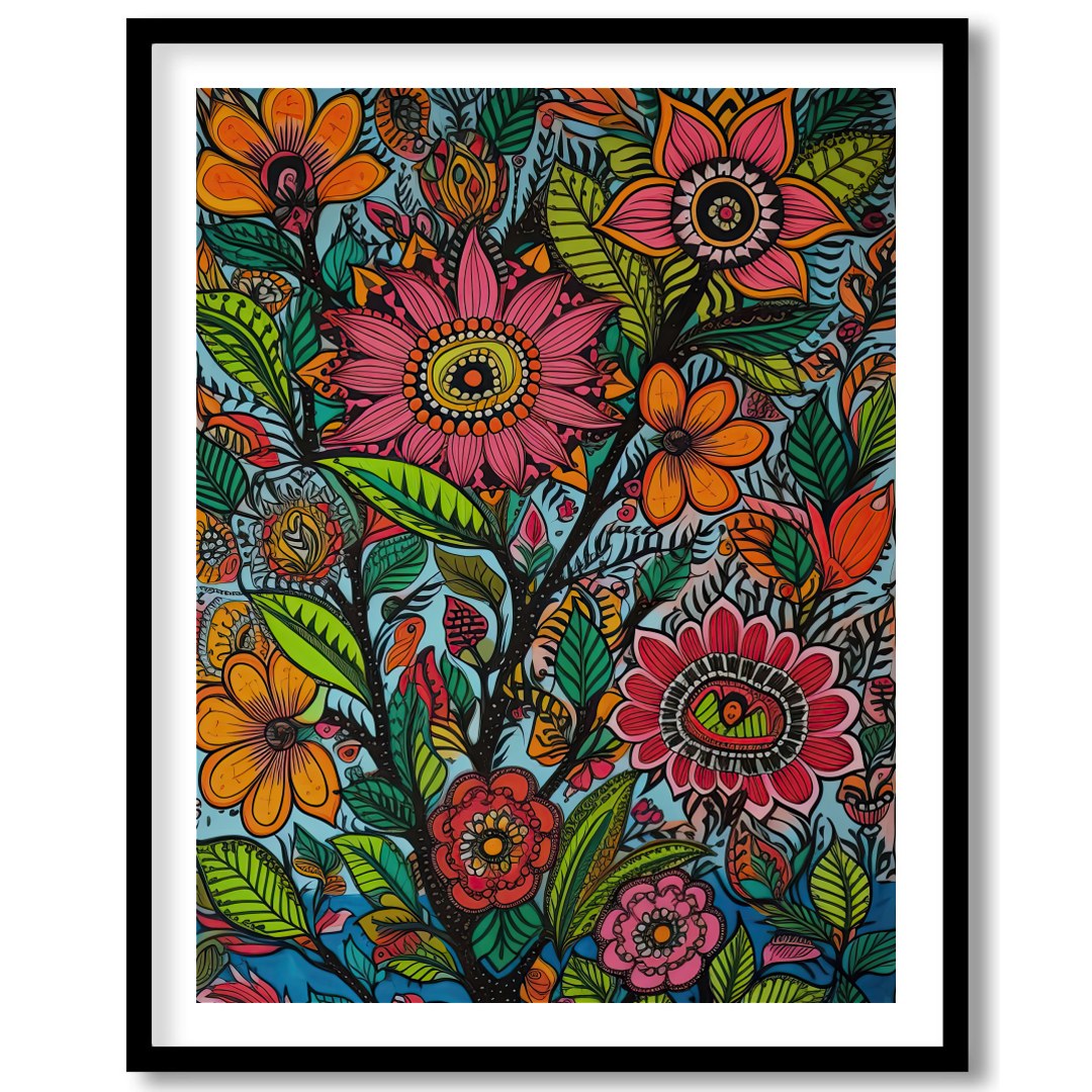 Infuse your space with the lively and intricate design of 'Vibrant Garden Blooms.' This stunning for loft