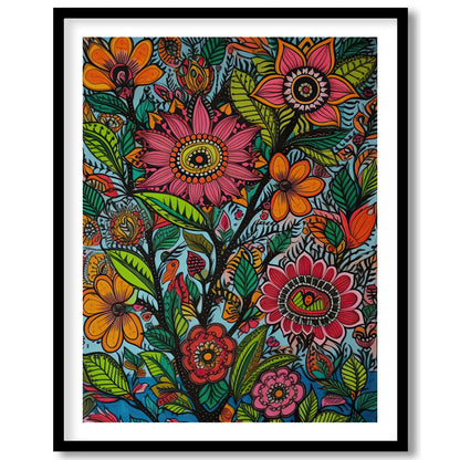 Infuse your space with the lively and intricate design of 'Vibrant Garden Blooms.' This stunning for loft
