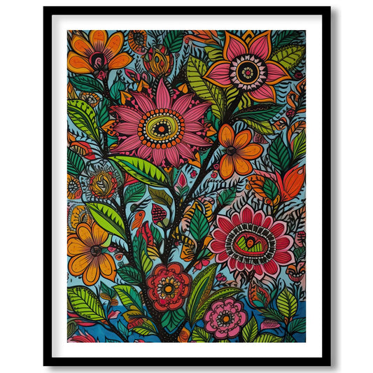 Infuse your space with the lively and intricate design of 'Vibrant Garden Blooms.' This stunning for loft