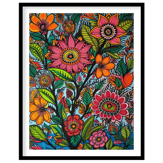 Infuse your space with the lively and intricate design of 'Vibrant Garden Blooms.' This stunning for loft