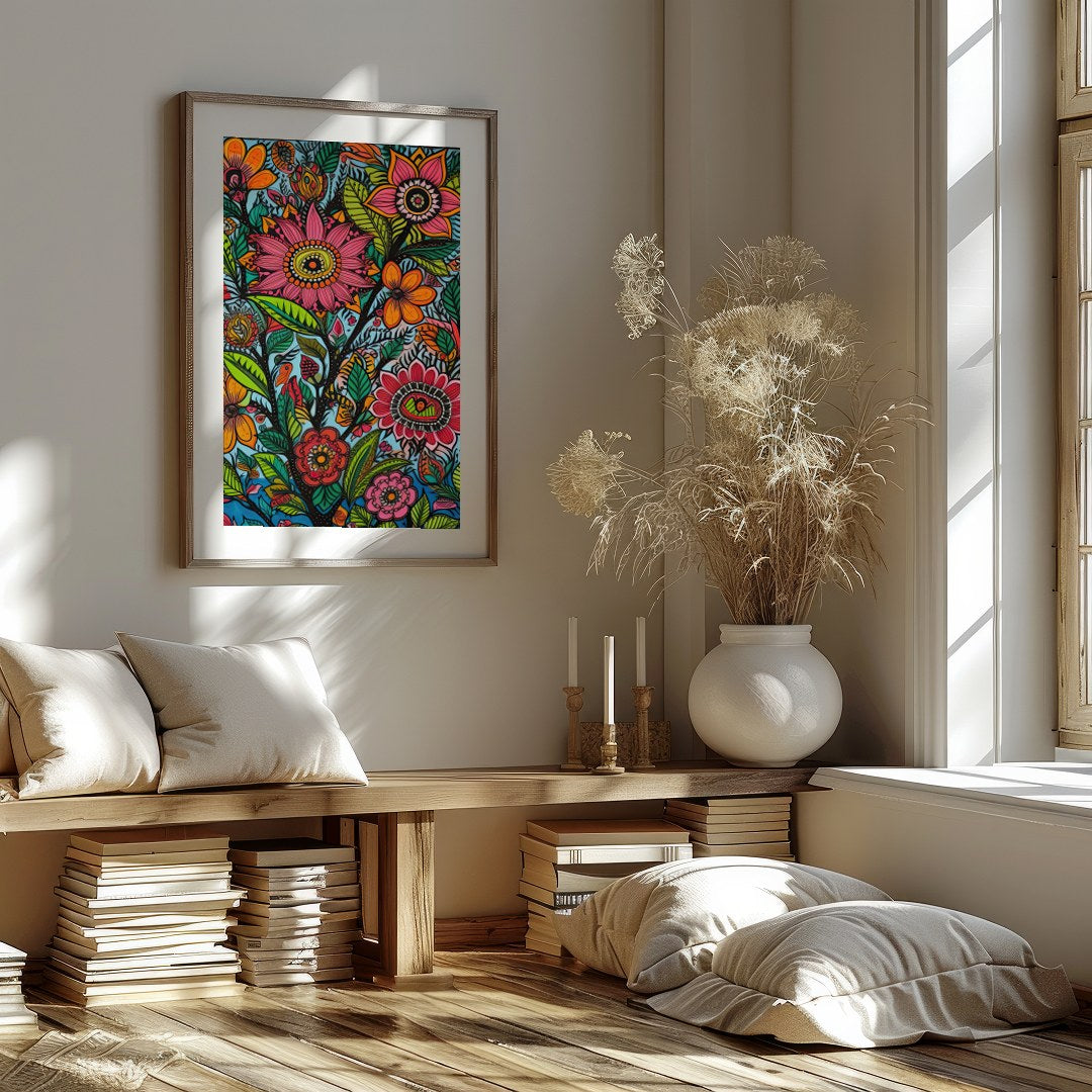 Infuse your space with the lively and intricate design of 'Vibrant Garden Blooms.' This stunning for space