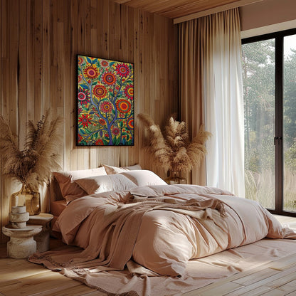 Immerse yourself in the lively dynamism of 'Vibrant Garden Blossom.' This stunning piece captures a for nook