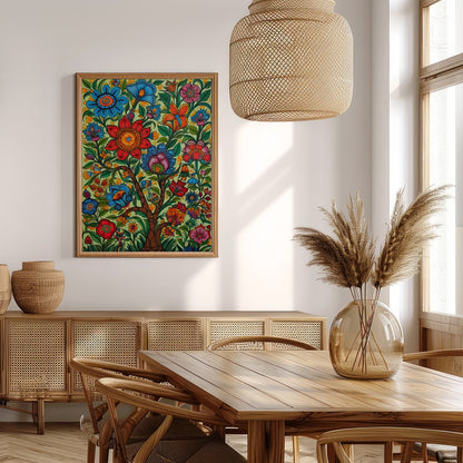 Immerse yourself in a captivating garden of vibrant hues with this exquisite artwork. A rich for Extra Kitchen