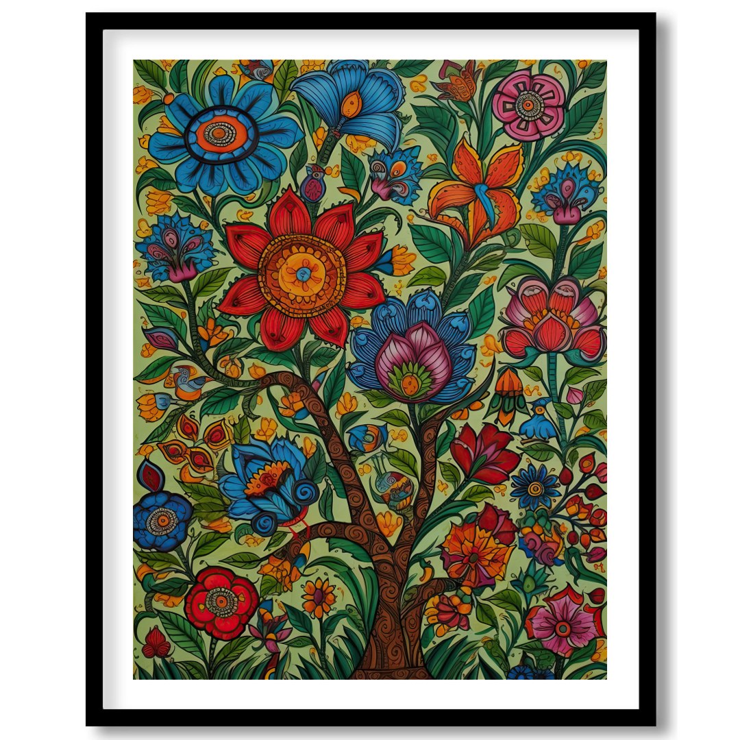 Immerse yourself in a captivating garden of vibrant hues with this exquisite artwork. A rich for home