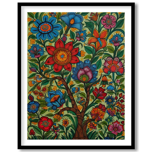Immerse yourself in a captivating garden of vibrant hues with this exquisite artwork. A rich for home