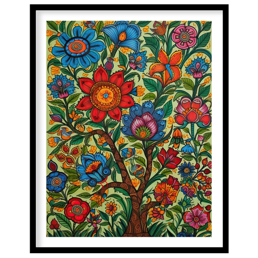 Immerse yourself in a captivating garden of vibrant hues with this exquisite artwork. A rich for home