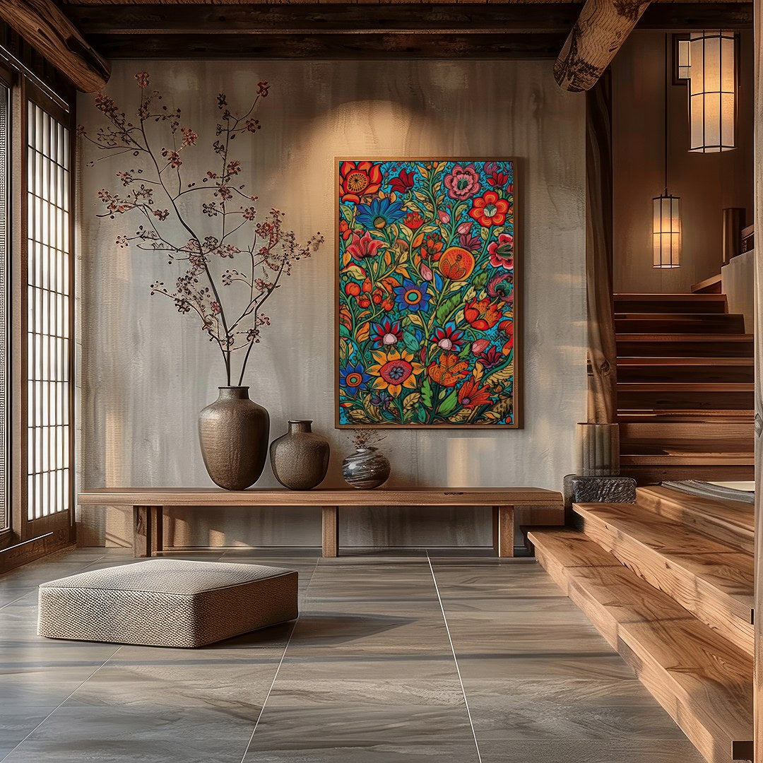 Transform your space with 'Vibrant Garden Symphony,' a stunning celebration of nature's beauty. for Hall