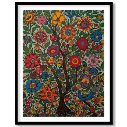 This breathtaking wall art captures the essence of a vibrant garden in full bloom, where intricate for haven
