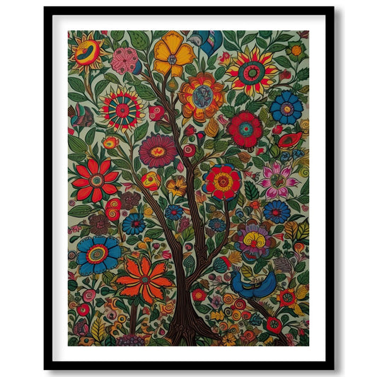 This breathtaking wall art captures the essence of a vibrant garden in full bloom, where intricate for haven