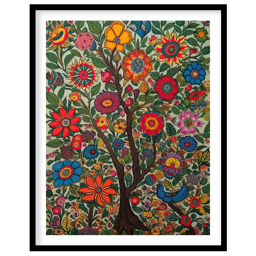 This breathtaking wall art captures the essence of a vibrant garden in full bloom, where intricate for haven