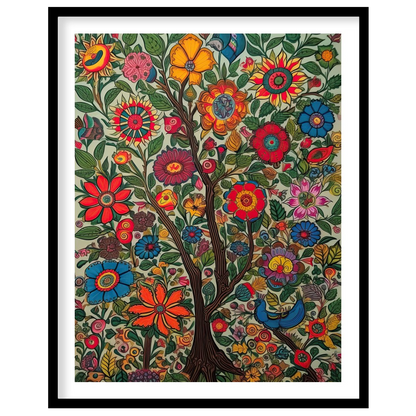 This breathtaking wall art captures the essence of a vibrant garden in full bloom, where intricate for haven