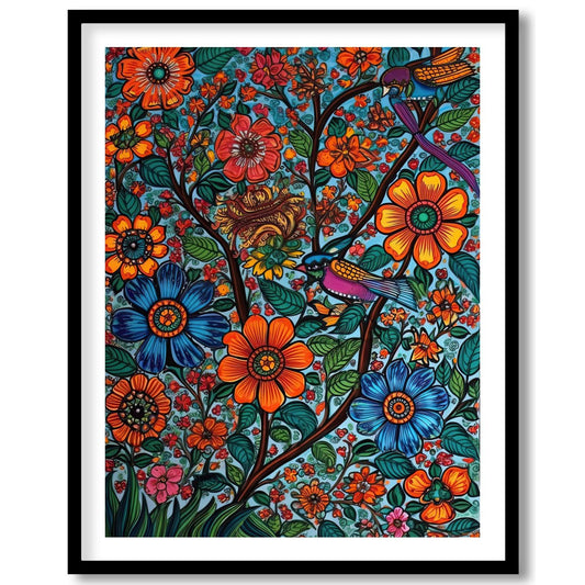 Immerse yourself in the vivid allure of 'Vibrant Garden Symphony,' a masterpiece that brings nature for abode