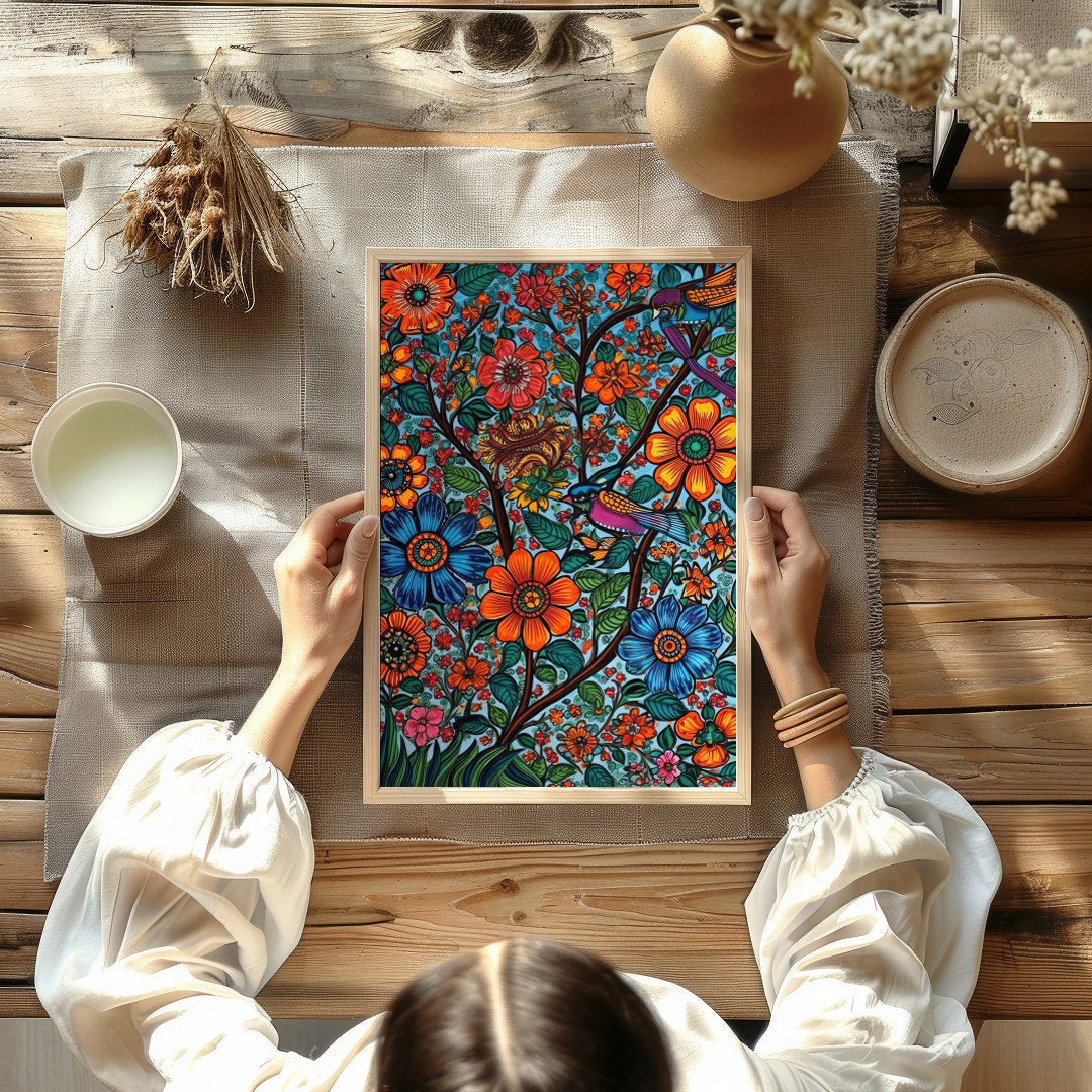 Immerse yourself in the vivid allure of 'Vibrant Garden Symphony,' a masterpiece that brings nature for decor