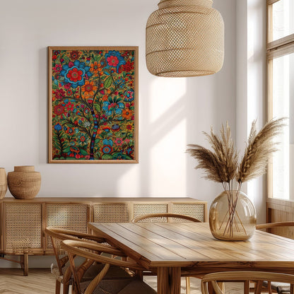 Experience the vivid charm of a whimsical garden brought to life in intricate detail. This artwork for Extra Kitchen