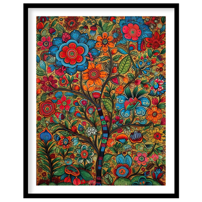 Experience the vivid charm of a whimsical garden brought to life in intricate detail. This artwork for hallway