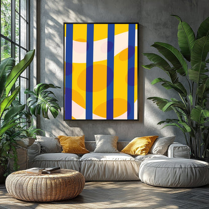 Immerse yourself in a vibrant geometric symphony that captivates with its bold colors and dynamic for Balcony