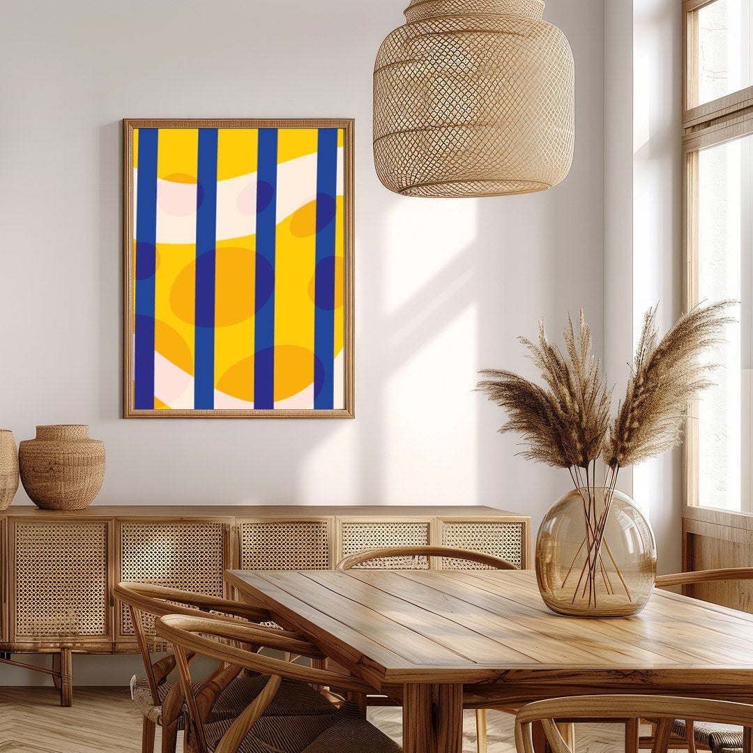 Immerse yourself in a vibrant geometric symphony that captivates with its bold colors and dynamic for Extra Kitchen