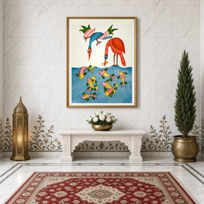 Immerse yourself in the enchanting world of Gond art with this vibrant and intricately detailed for Entrance