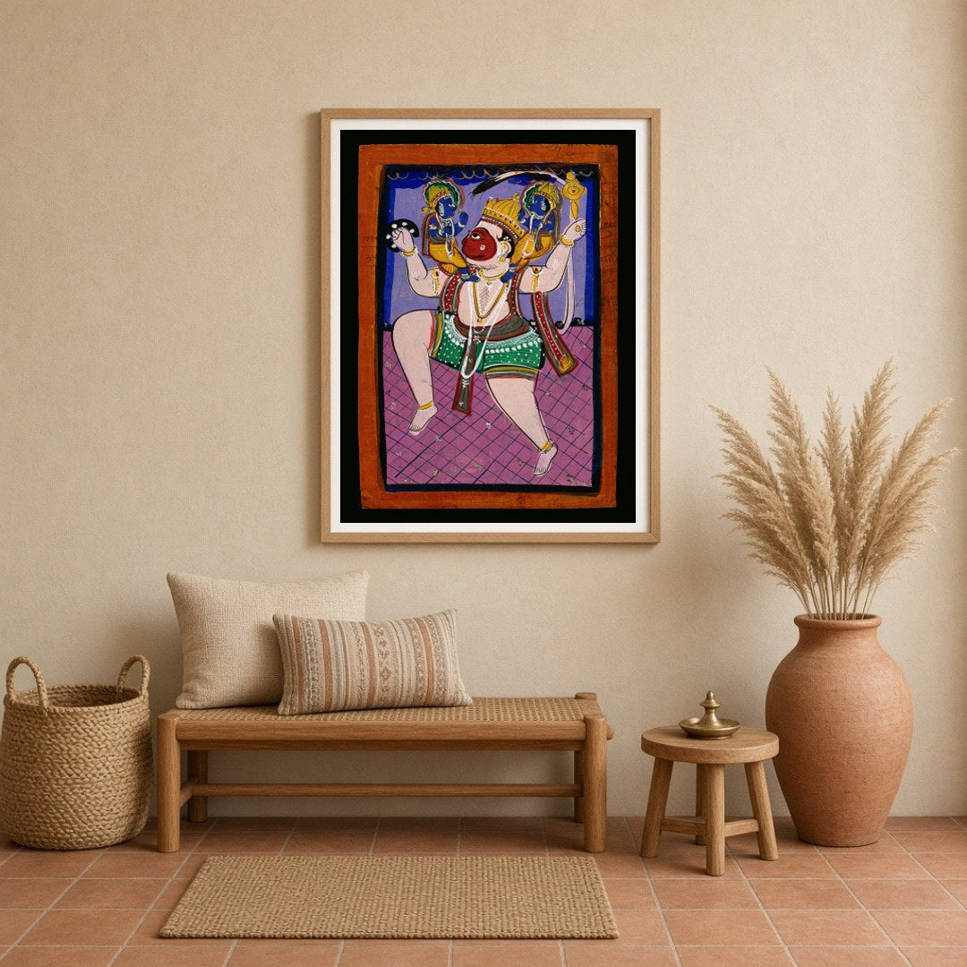 Immerse yourself in the divine expression of strength and devotion with this captivating Indian for Entrance