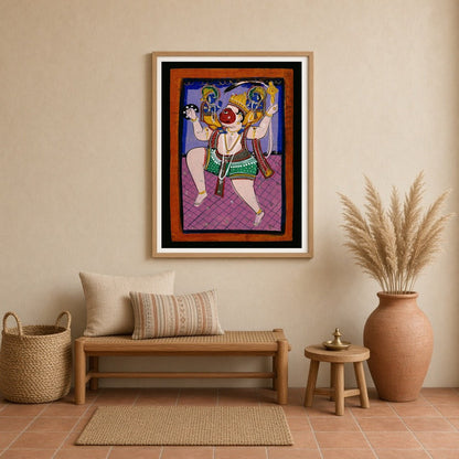 Immerse yourself in the divine expression of strength and devotion with this captivating Indian for Entrance
