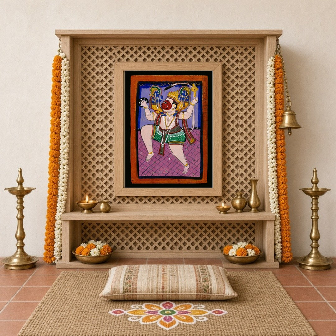 Immerse yourself in the divine expression of strength and devotion with this captivating Indian for Home Temple