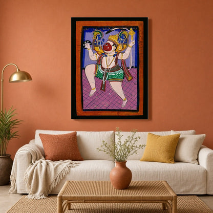 Immerse yourself in the divine expression of strength and devotion with this captivating Indian for Living Room