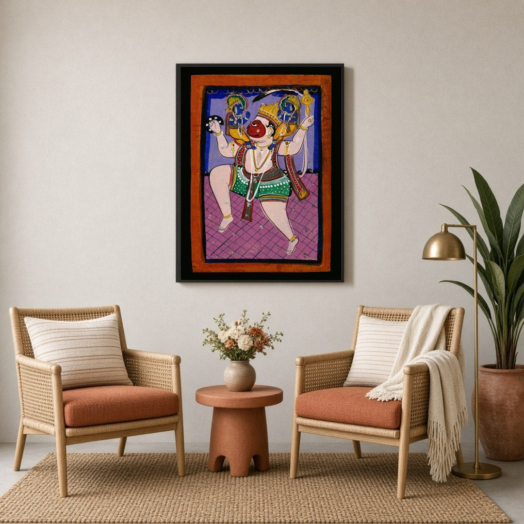 Immerse yourself in the divine expression of strength and devotion with this captivating Indian for Sitting Lounge