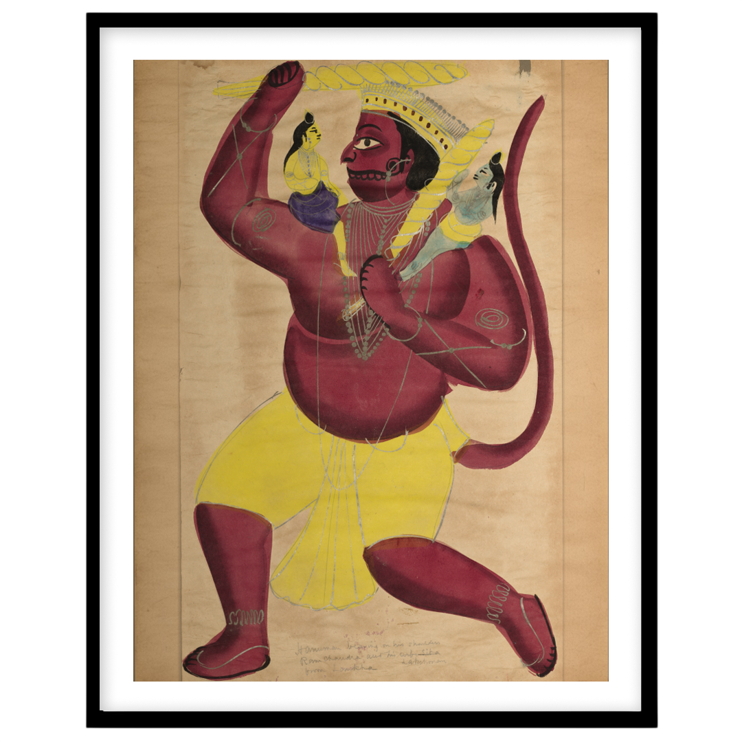 Immerse yourself in the vibrant world of Indian spirituality with this stunning Kalighat painting for lovely-house