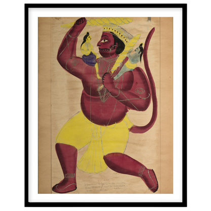 Immerse yourself in the vibrant world of Indian spirituality with this stunning Kalighat painting for lovely-house