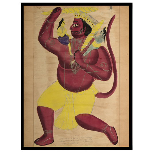 Immerse yourself in the vibrant world of Indian spirituality with this stunning Kalighat painting for lovely-house