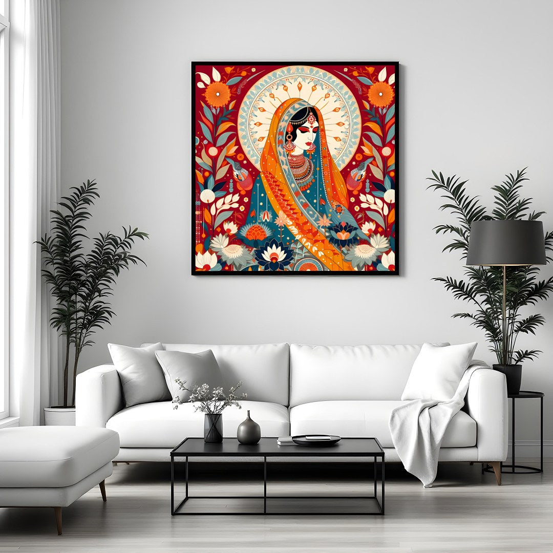 Immerse yourself in the captivating fusion of tradition and vibrancy with this exquisite piece. The for Sitting Area