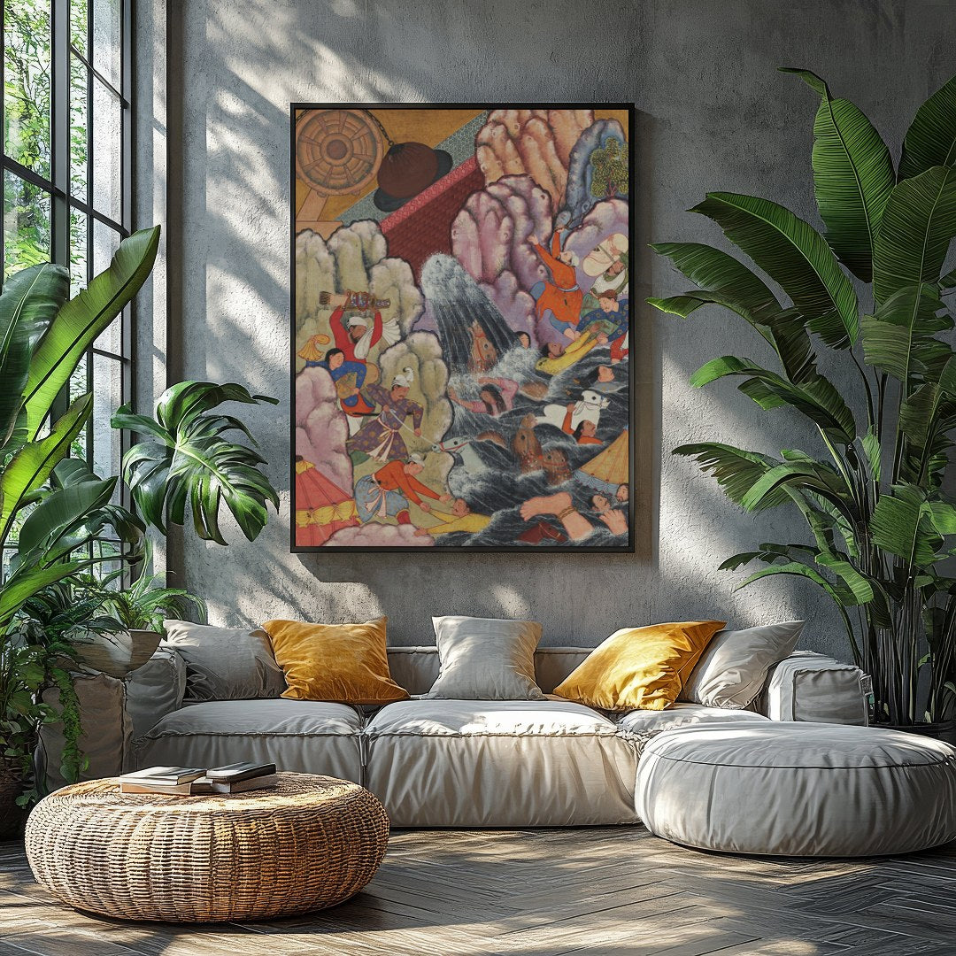 This captivating tapestry painting transports viewers to an intricate historical scene rich with for Balcony