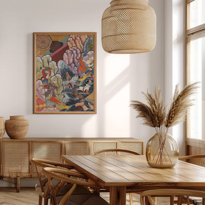 This captivating tapestry painting transports viewers to an intricate historical scene rich with for Extra Kitchen