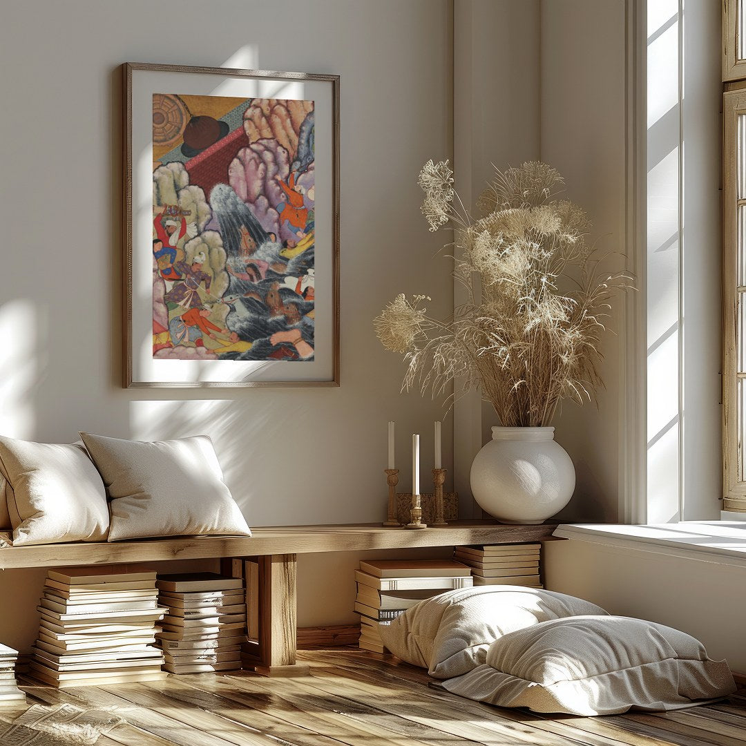 This captivating tapestry painting transports viewers to an intricate historical scene rich with for kitchen