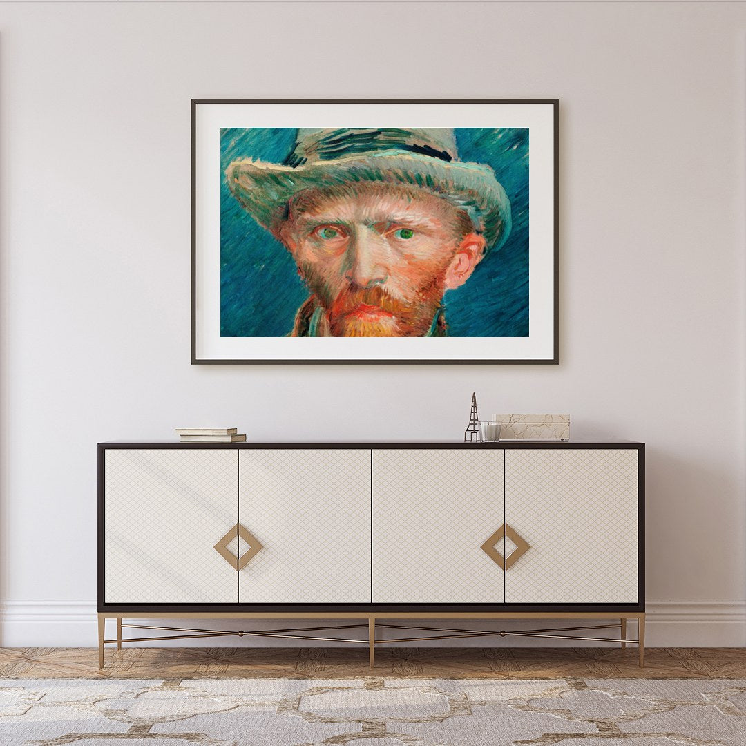Experience the vivid intensity of this captivating portrait, capturing the essence of Impressionist for Foyer