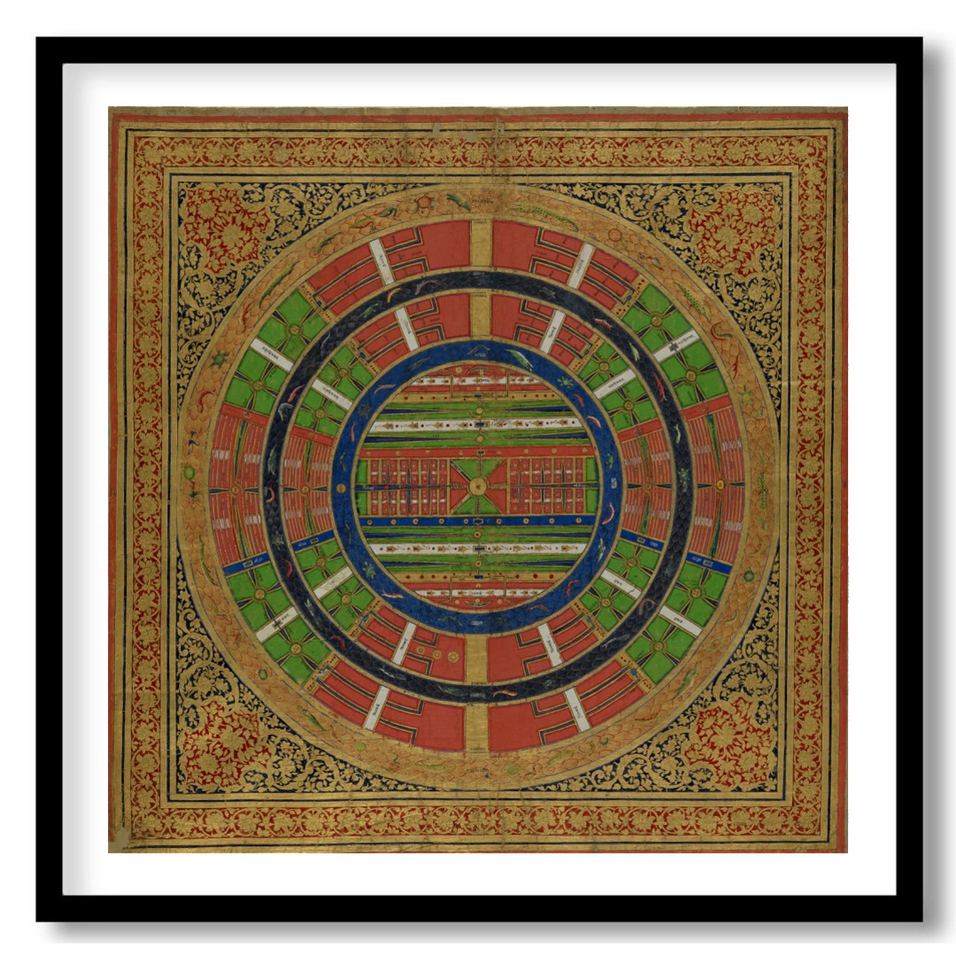Immerse yourself in the intricate details of this beautifully crafted mandala artwork, capturing for abode