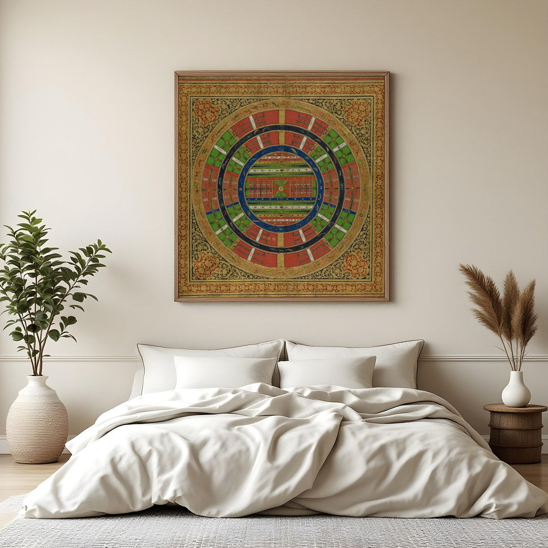 Immerse yourself in the intricate details of this beautifully crafted mandala artwork, capturing for Bedroom