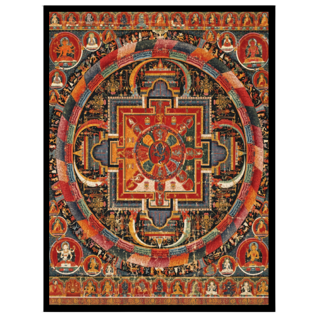 Immerse yourself in the intricate beauty of this vibrant Mandala, showcasing the serene presence of for living-space