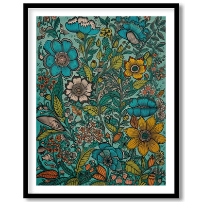 Immerse yourself in the vibrant hues of this stunning meadow-inspired artwork, featuring an array for sweet-home
