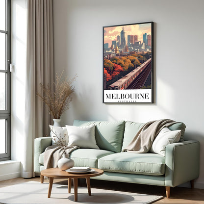 Immerse yourself in the bustling beauty of Melbourne with this stunning artwork. Capturing the for Hall
